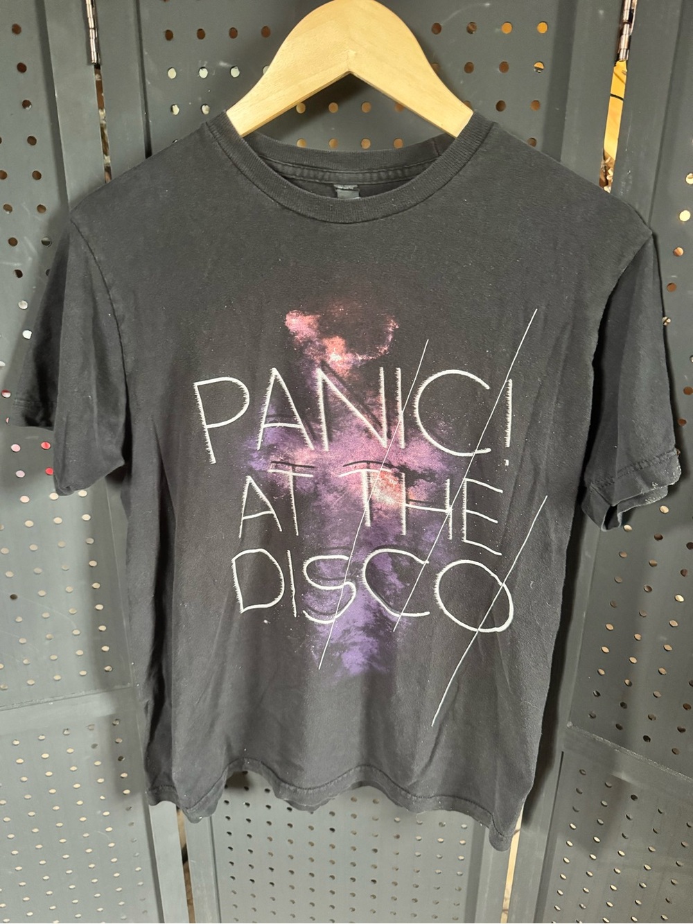 Panic! At The Disco Men's Graphic Tee - Black with Purple Accent
